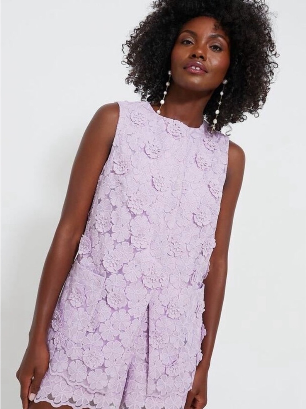 TUCKERNUck Lilac Lace Petal Delphine Top L- ships next business day.